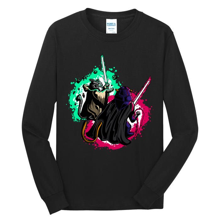 Cat Wars Light Swords Star Cats Funny Tall Long Sleeve T-Shirt