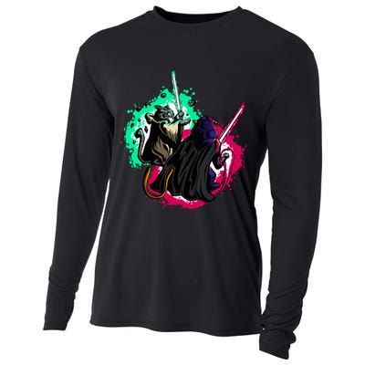 Cat Wars Light Swords Star Cats Funny Cooling Performance Long Sleeve Crew