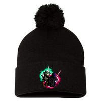 Cat Wars Light Swords Star Cats Funny Pom Pom 12in Knit Beanie