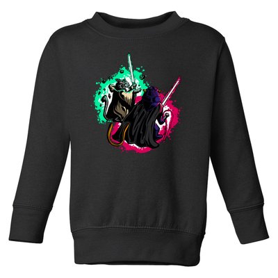 Cat Wars Light Swords Star Cats Funny Toddler Sweatshirt