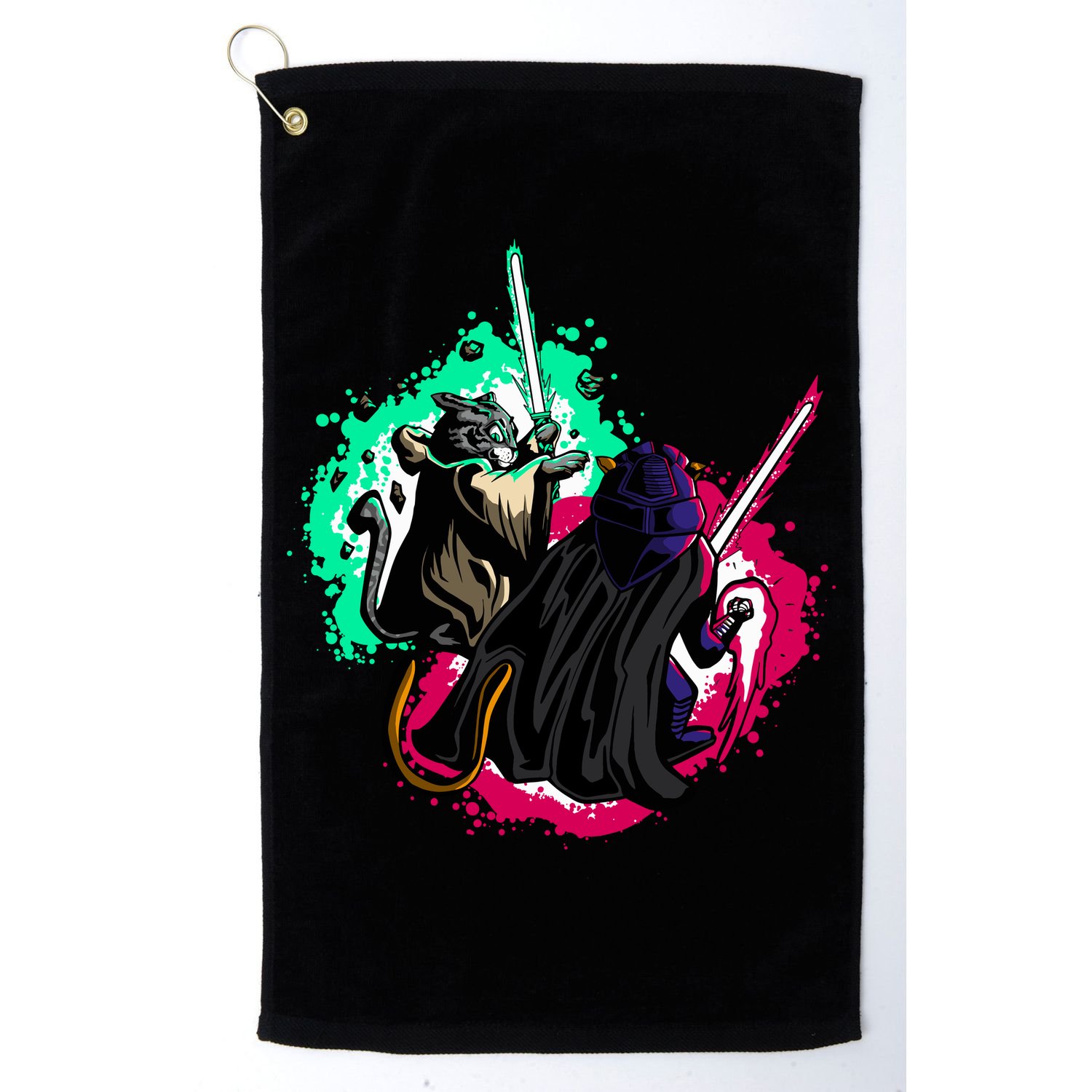 Cat Wars Light Swords Star Cats Funny Golf Towel