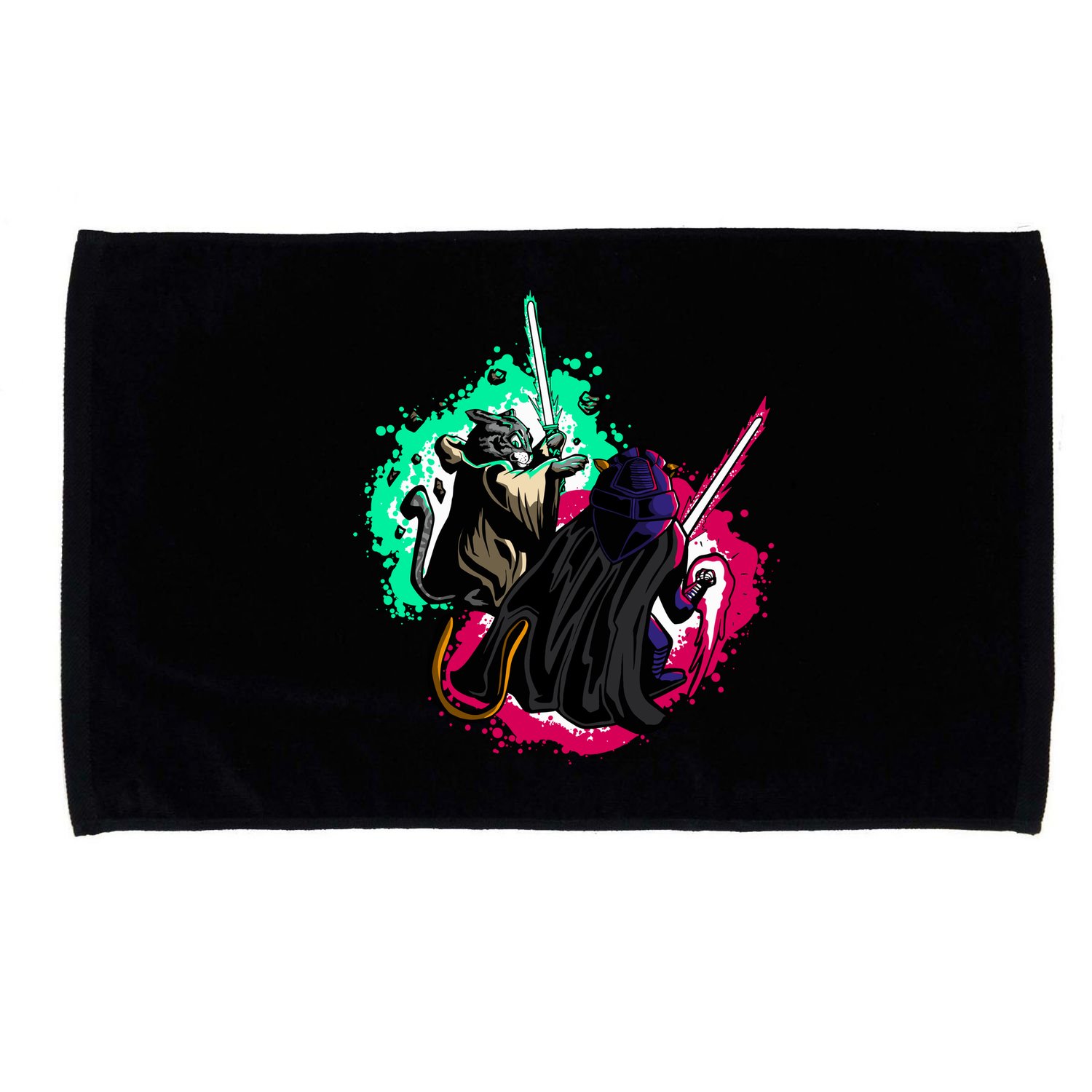 Cat Wars Light Swords Star Cats Funny Microfiber Hand Towel