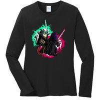 Cat Wars Light Swords Star Cats Funny Ladies Long Sleeve Shirt