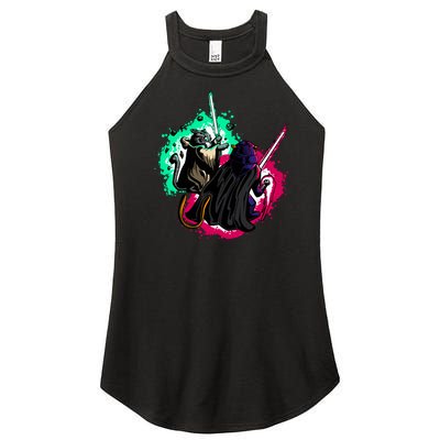 Cat Wars Light Swords Star Cats Funny Women's Perfect Tri Rocker Tank