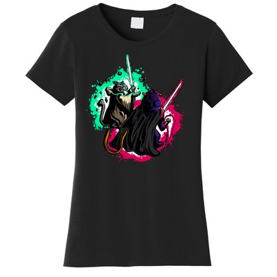 Cat Wars Light Swords Star Cats Funny Women's T-Shirt