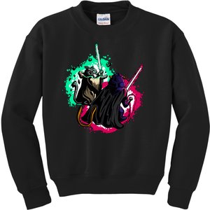 Cat Wars Light Swords Star Cats Funny Kids Sweatshirt