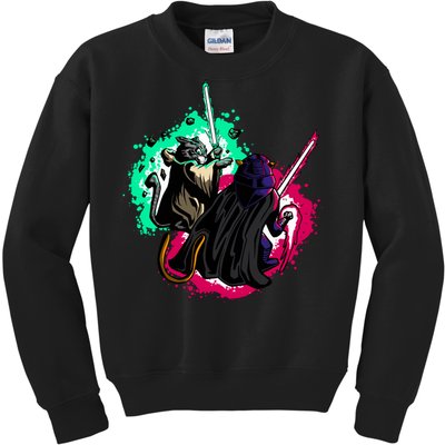 Cat Wars Light Swords Star Cats Funny Kids Sweatshirt