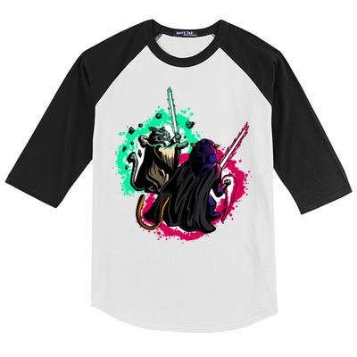 Cat Wars Light Swords Star Cats Funny Kids Colorblock Raglan Jersey