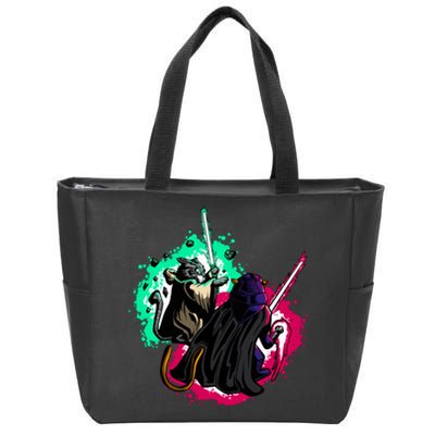 Cat Wars Light Swords Star Cats Funny Zip Tote Bag