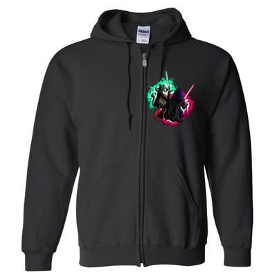 Cat Wars Light Swords Star Cats Funny Full Zip Hoodie