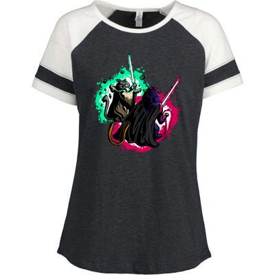 Cat Wars Light Swords Star Cats Funny Enza Ladies Jersey Colorblock Tee