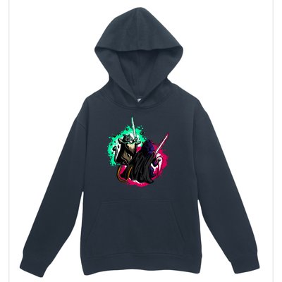 Cat Wars Light Swords Star Cats Funny Urban Pullover Hoodie