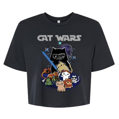 Cat Wars Meow Cat Lover Illustration Bella+Canvas Jersey Crop Tee