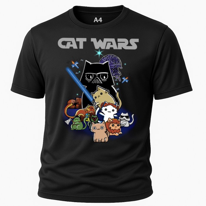 Cat Wars Meow Cat Lover Illustration Cooling Performance Crew T-Shirt
