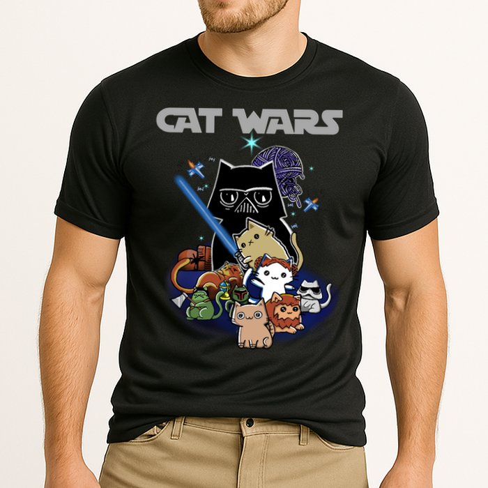 Cat Wars Meow Cat Lover Illustration Cooling Performance Crew T-Shirt