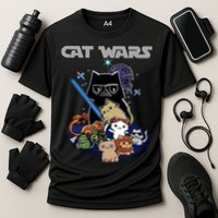 Cat Wars Meow Cat Lover Illustration Cooling Performance Crew T-Shirt