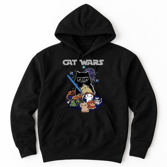 Cat Wars Meow Cat Lover Illustration Hoodie