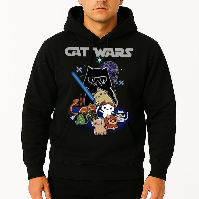 Cat Wars Meow Cat Lover Illustration Hoodie