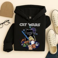 Cat Wars Meow Cat Lover Illustration Hoodie
