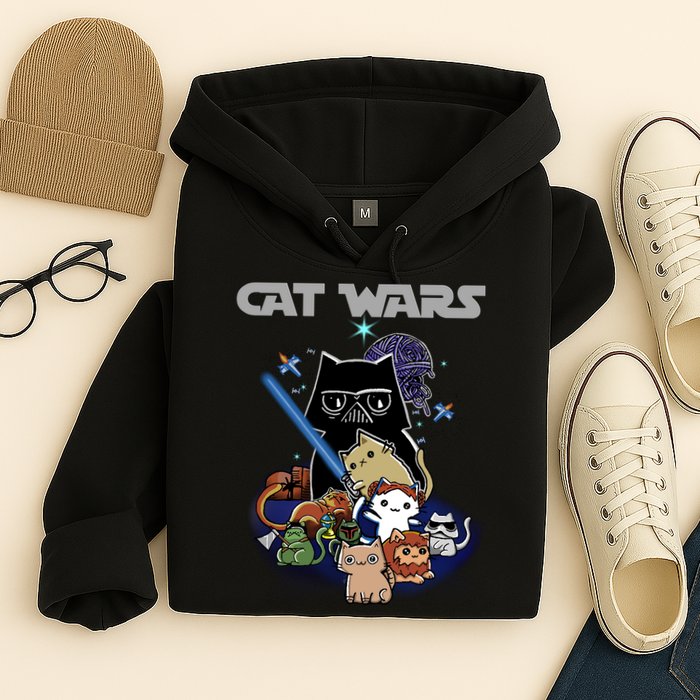Cat Wars Meow Cat Lover Illustration Hoodie