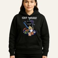 Cat Wars Meow Cat Lover Illustration Hoodie
