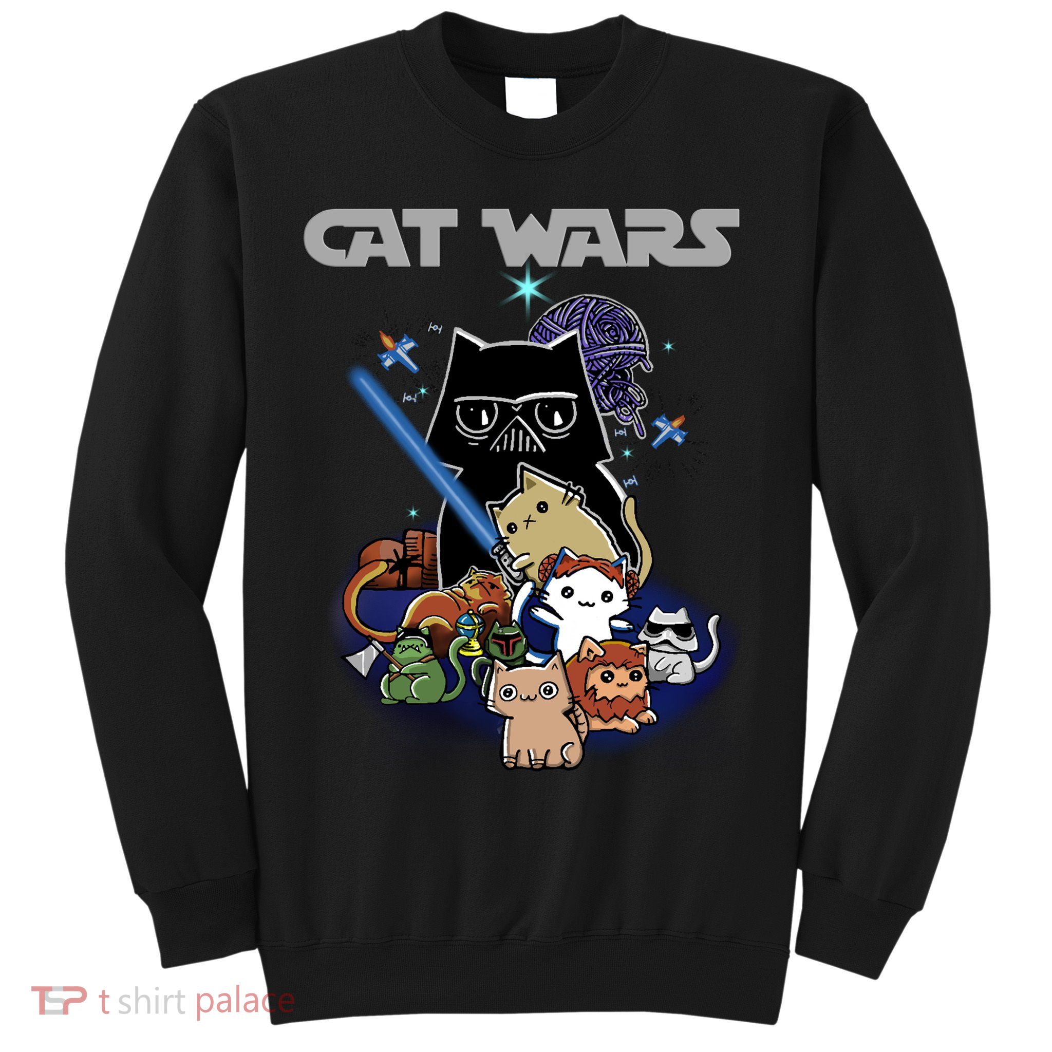 Cat Wars Meow Cat Lover Illustration Sweatshirt