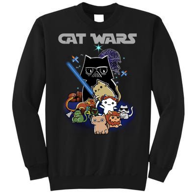 Cat Wars Meow Cat Lover Illustration Sweatshirt