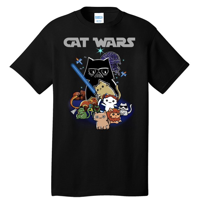 Cat Wars Meow Cat Lover Illustration Tall T-Shirt