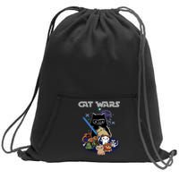 Cat Wars Meow Cat Lover Illustration Sweatshirt Cinch Pack Bag