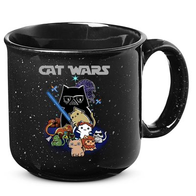 Cat Wars Meow Cat Lover Illustration 15oz Campfire Ceramic Mug