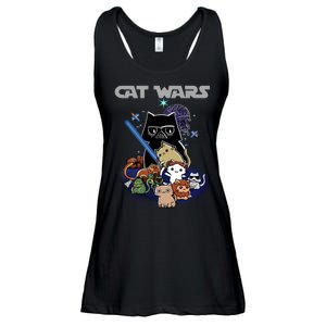 Cat Wars Meow Cat Lover Illustration Ladies Essential Flowy Tank