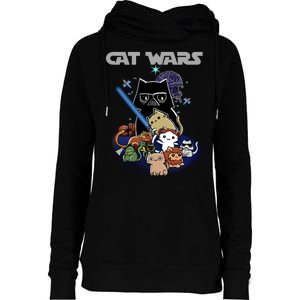 Cat Wars Meow Cat Lover Illustration Womens Funnel Neck Pullover Hood