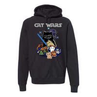 Cat Wars Meow Cat Lover Illustration Premium Hoodie