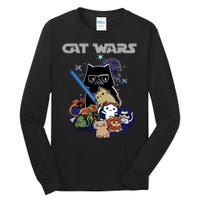 Cat Wars Meow Cat Lover Illustration Tall Long Sleeve T-Shirt