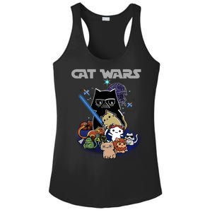 Cat Wars Meow Cat Lover Illustration Ladies PosiCharge Competitor Racerback Tank