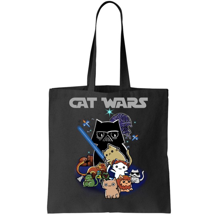 Cat Wars Meow Cat Lover Illustration Tote Bag