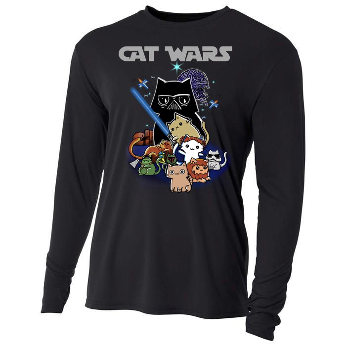 Cat Wars Meow Cat Lover Illustration Cooling Performance Long Sleeve Crew