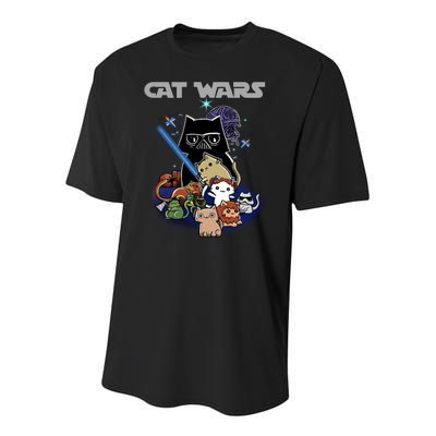 Cat Wars Meow Cat Lover Illustration Youth Performance Sprint T-Shirt