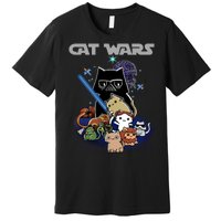 Cat Wars Meow Cat Lover Illustration Premium T-Shirt