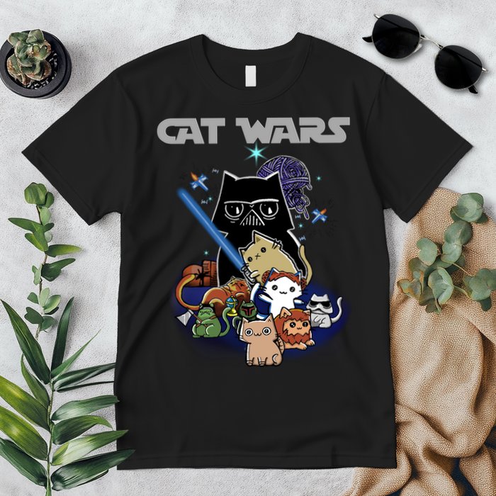 Cat Wars Meow Cat Lover Illustration Premium T-Shirt