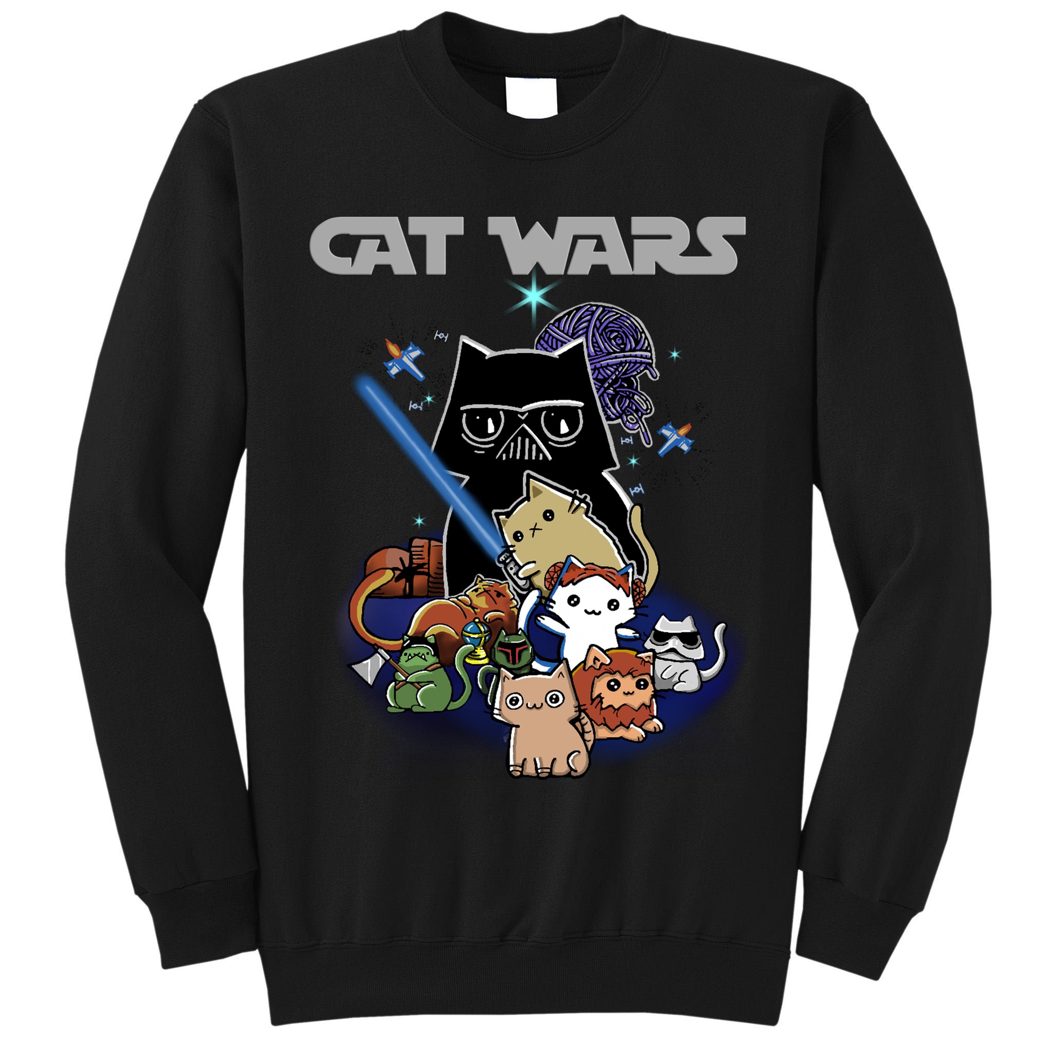 Cat Wars Meow Cat Lover Illustration Tall Sweatshirt