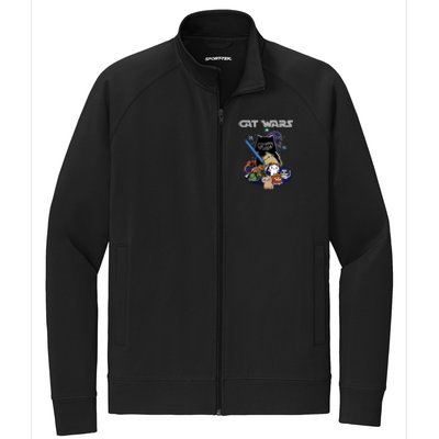 Cat Wars Meow Cat Lover Illustration Stretch Full-Zip Cadet Jacket