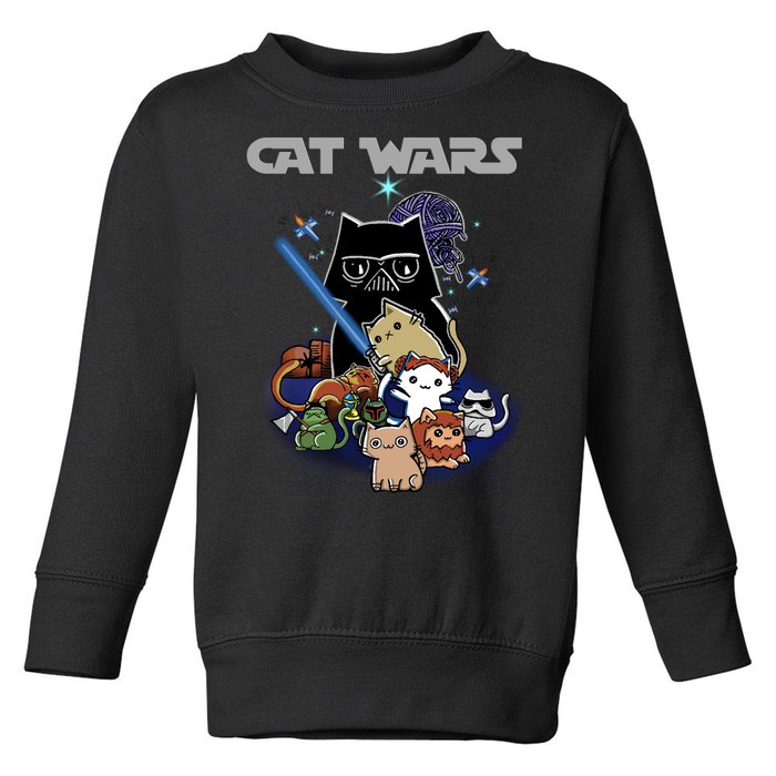 Cat Wars Meow Cat Lover Illustration Toddler Sweatshirt