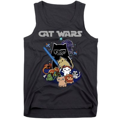 Cat Wars Meow Cat Lover Illustration Tank Top