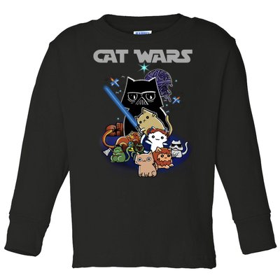 Cat Wars Meow Cat Lover Illustration Toddler Long Sleeve Shirt