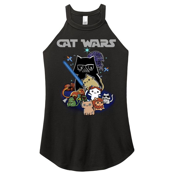 Cat Wars Meow Cat Lover Illustration Women's Perfect Tri Rocker Tank