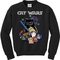 Cat Wars Meow Cat Lover Illustration Kids Sweatshirt