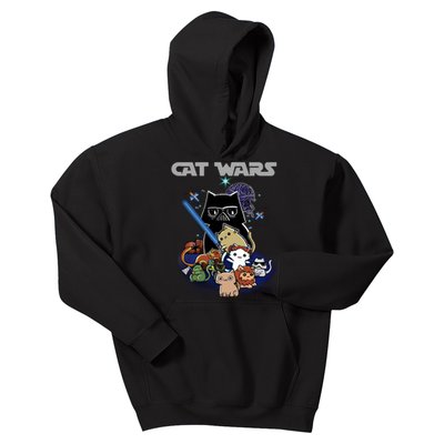 Cat Wars Meow Cat Lover Illustration Kids Hoodie