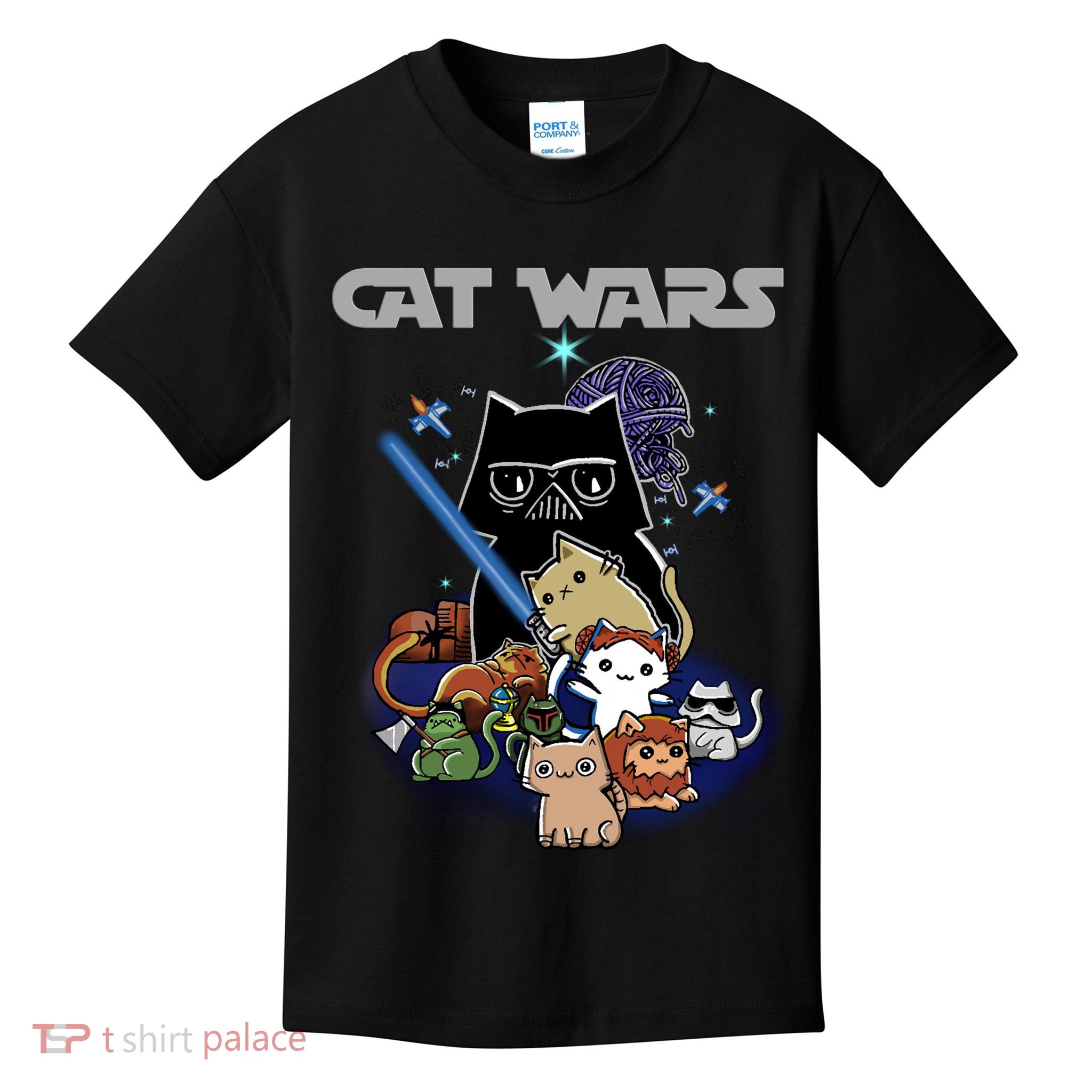 Cat Wars Meow Cat Lover Illustration Kids T-Shirt