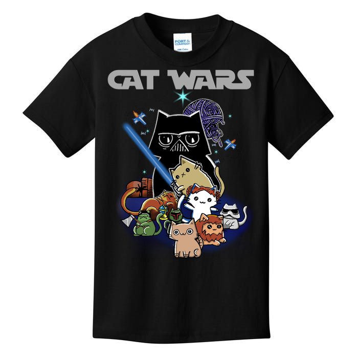 Cat Wars Meow Cat Lover Illustration Kids T-Shirt